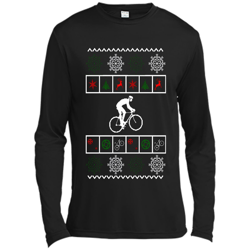 Christmas Ugly Sweater Best Cycling Ugly Christmas Sweater - Canvas Long Sleeve T-Shirt