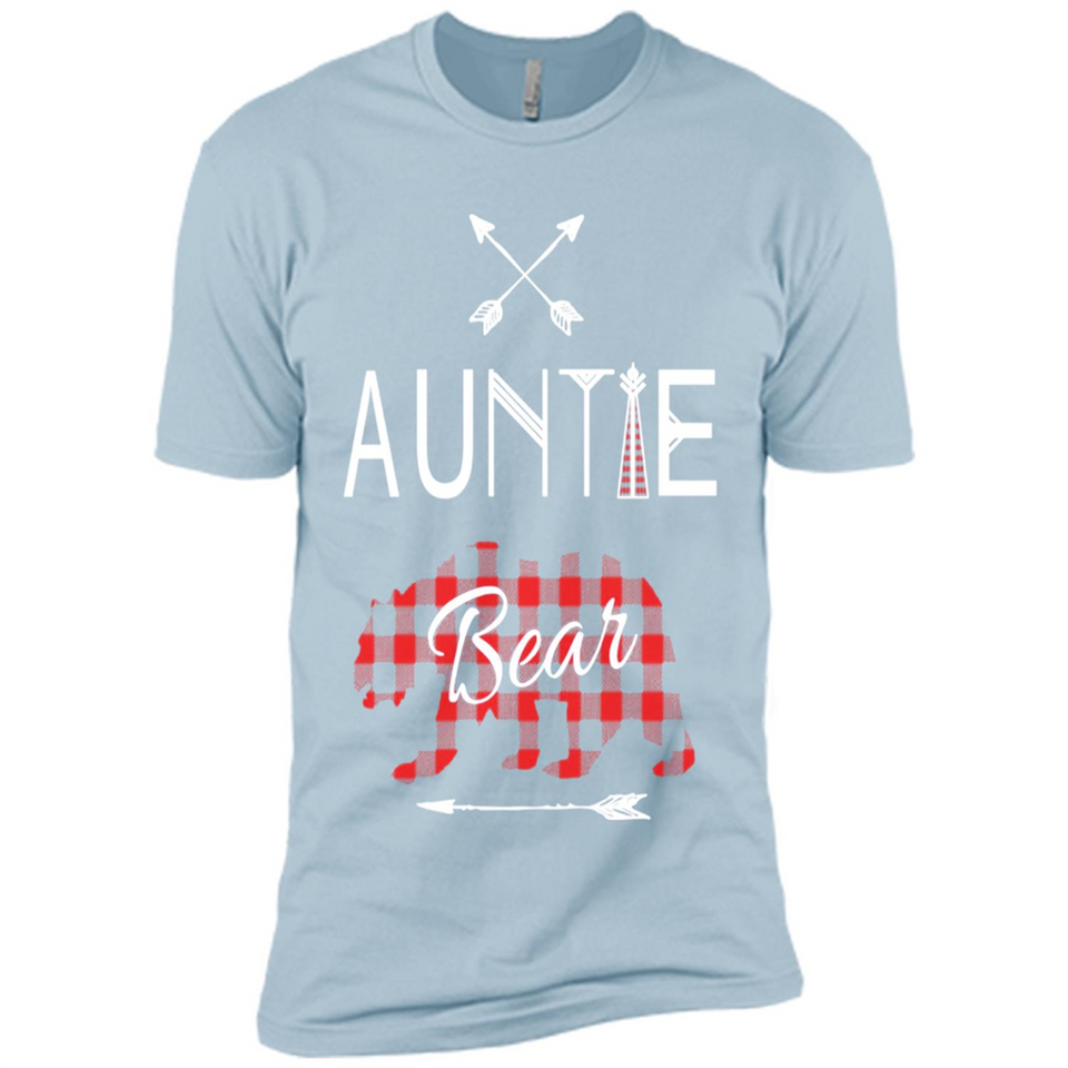 Aunt Shirt Buffalo Plaid Family Camp Bear Tee - Premium Short Sleeve T-Shirt