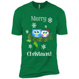 Cute Christmas Shirt Merry Christmas Snowflakes Owls Nest