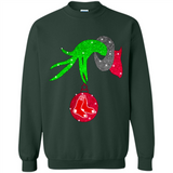 GRINCH HAND HOLDING BOSTON RED SOX GLITTER CHRISTMAS PINGPONG
