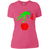 Christmas The Grinch Hand Holding Apple Ornament sweater - Ladies' Boyfriend T-Shirt