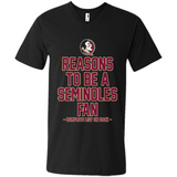 Reasons to be a Florida State Seminoles Fan Complete List on Back - Men's V-Neck