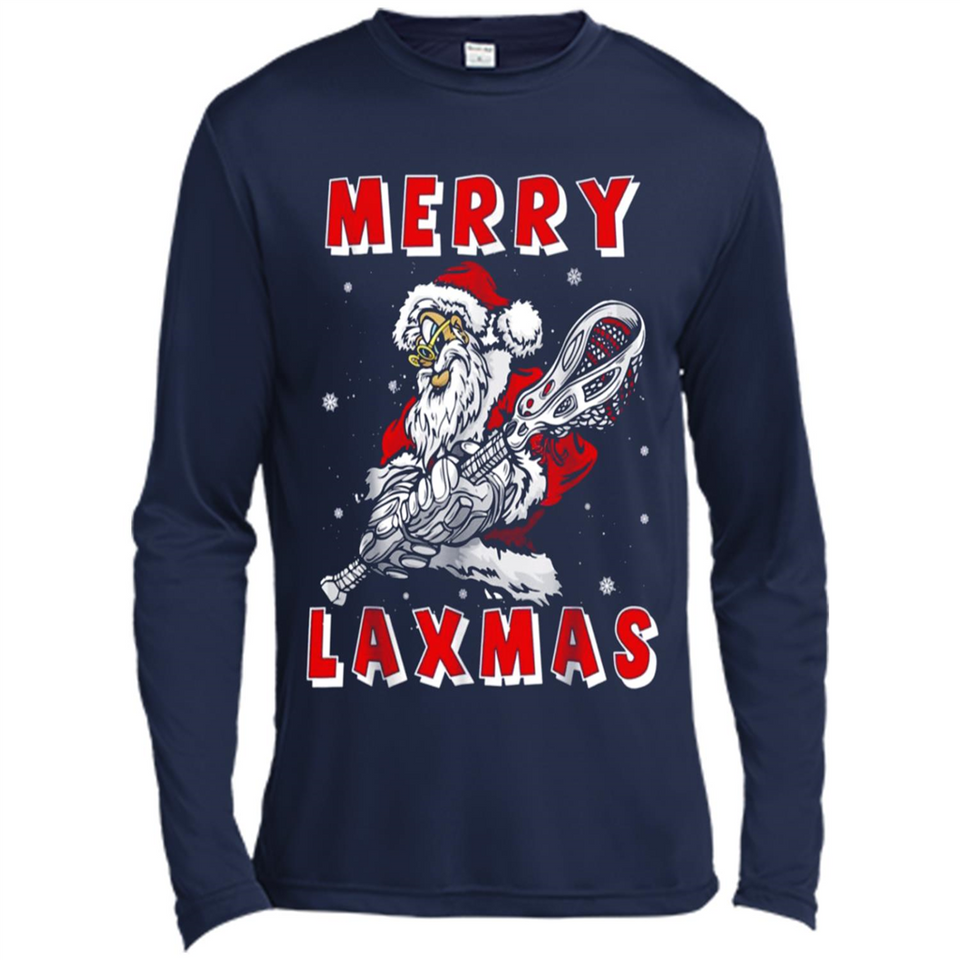 Lacrosse Merry Laxmas Santa - Canvas Long Sleeve T-Shirt