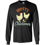 Christmas Chicken Vintage Shirt Funny Santa Hen Farmer Lover - Long Sleeve T-Shirt