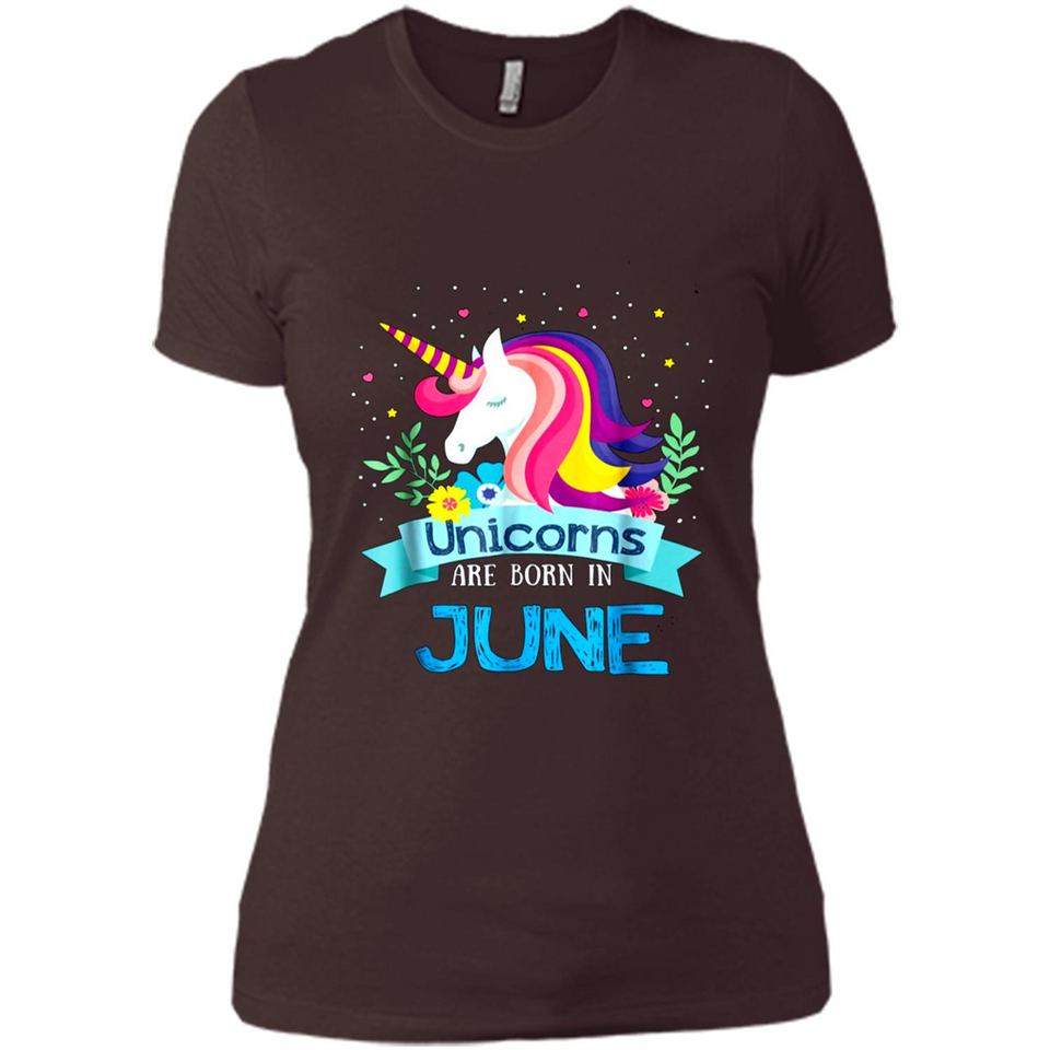 Unicorns are born in June Birthday Rainbow Gift Ladies Custom