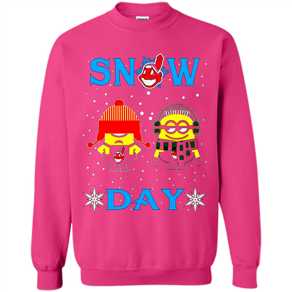 Snow Day Shirt For Cleveland Indians Vs Minion Fans pingpong