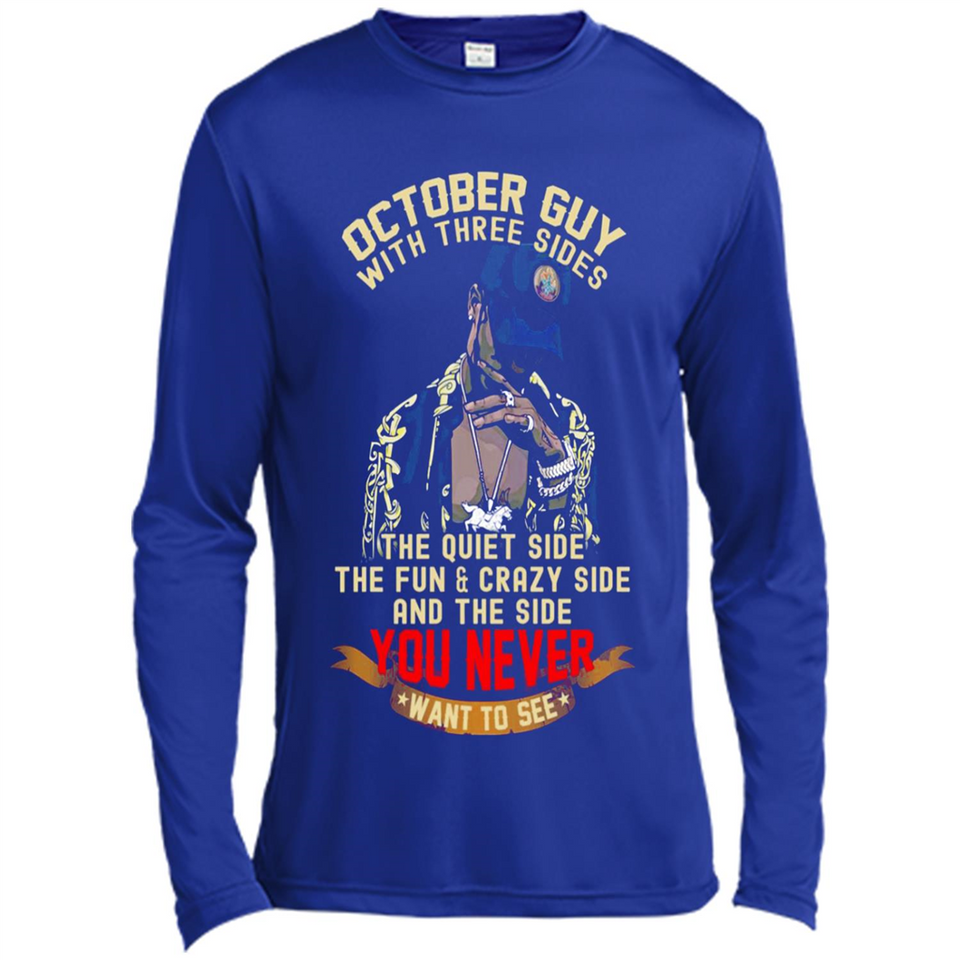 October Guy With Three Sides Quiet Fun Crazy - Canvas Long Sleeve T-Shirt