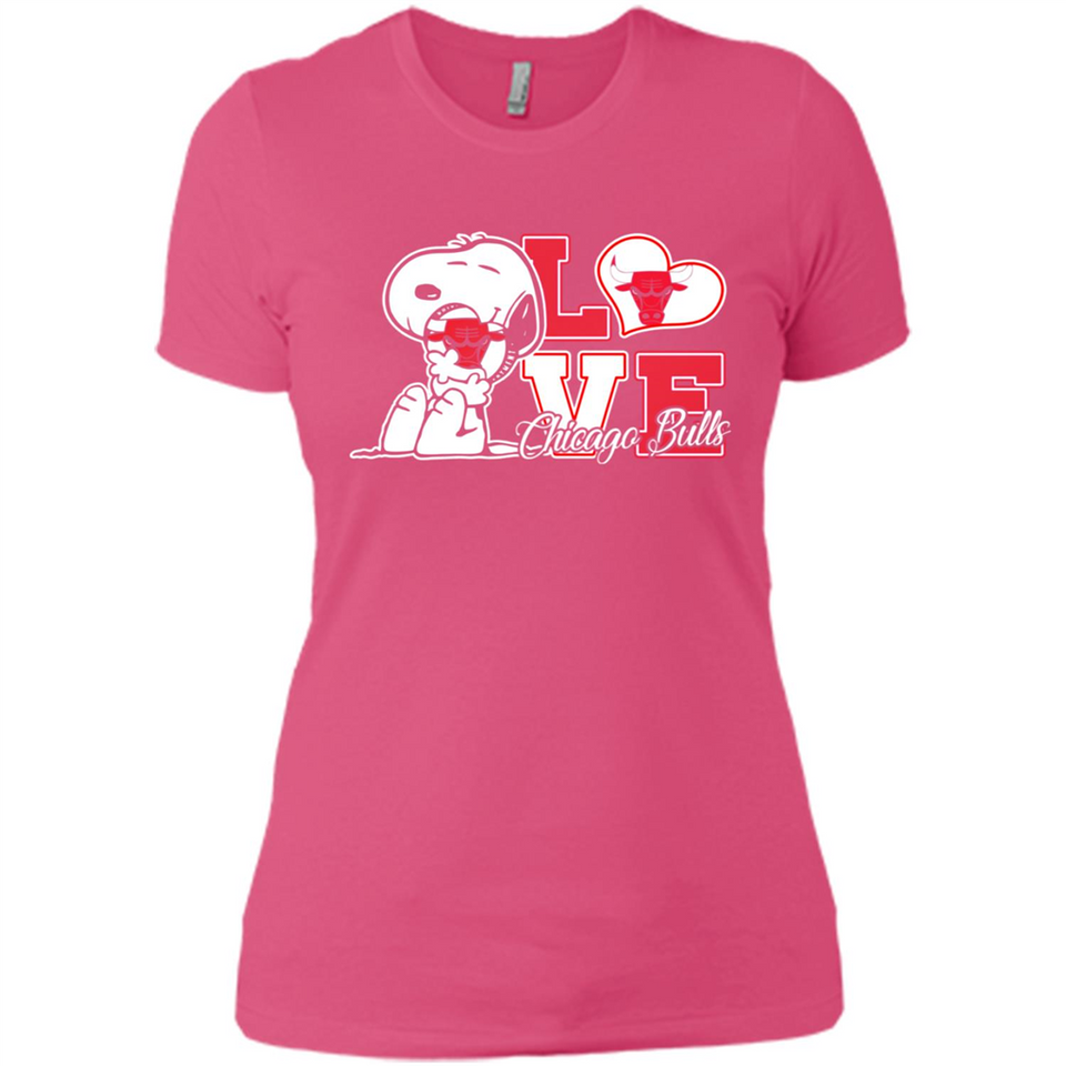 Snoopy loves NBA Chicago Bulls - Ladies' Boyfriend T-Shirt