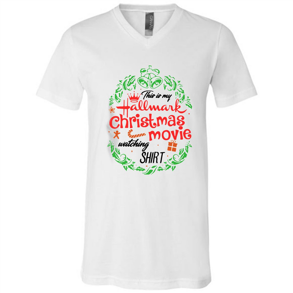 This is My Hallmark-Christmas Movies Watching Sporty T-Shirt - Canvas Unisex V-Neck