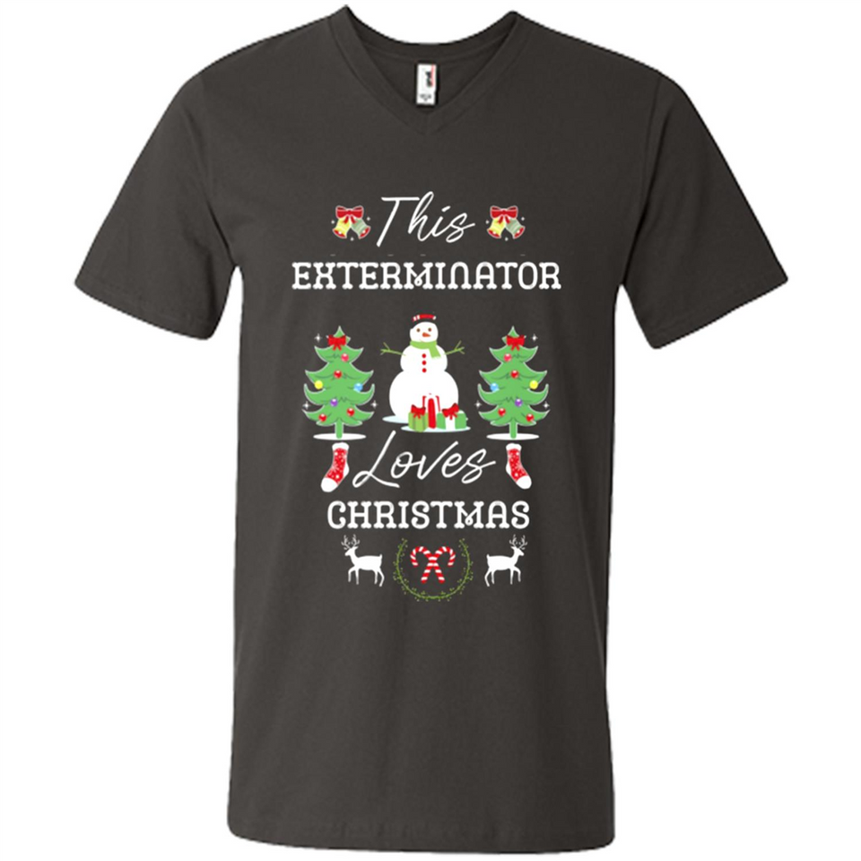 This Exterminator Loves Christmas Tree Shirt with Snowman