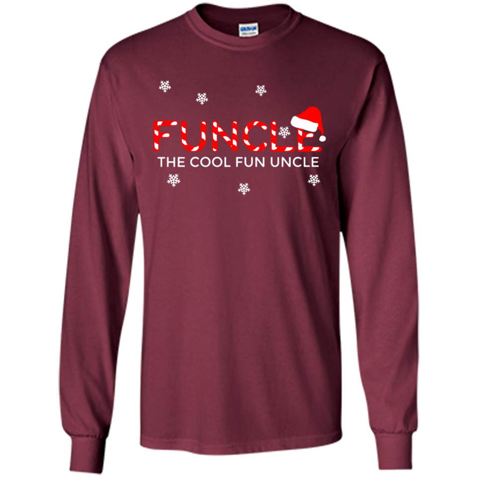 Mens Christmas Funcle The Cool Fun Uncle Definition Xmas - Long Sleeve T-Shirt