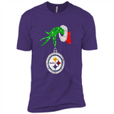 Fantastic Pittsburgh Steelers Glitter Grinch Monogram Ornament Christmas Gift - Premium Short Sleeve T-Shirt