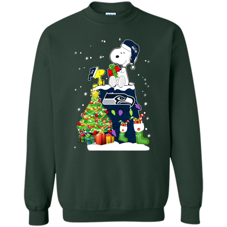 SEATTLE SEAHAWKS SNOOPY & WOODSTOCK CHRISTMAS