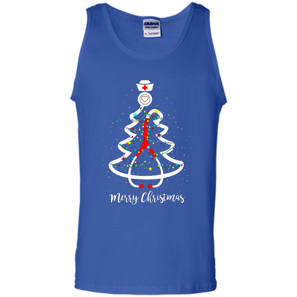 Christmas tree Nurse merry Christmas - Tank Top