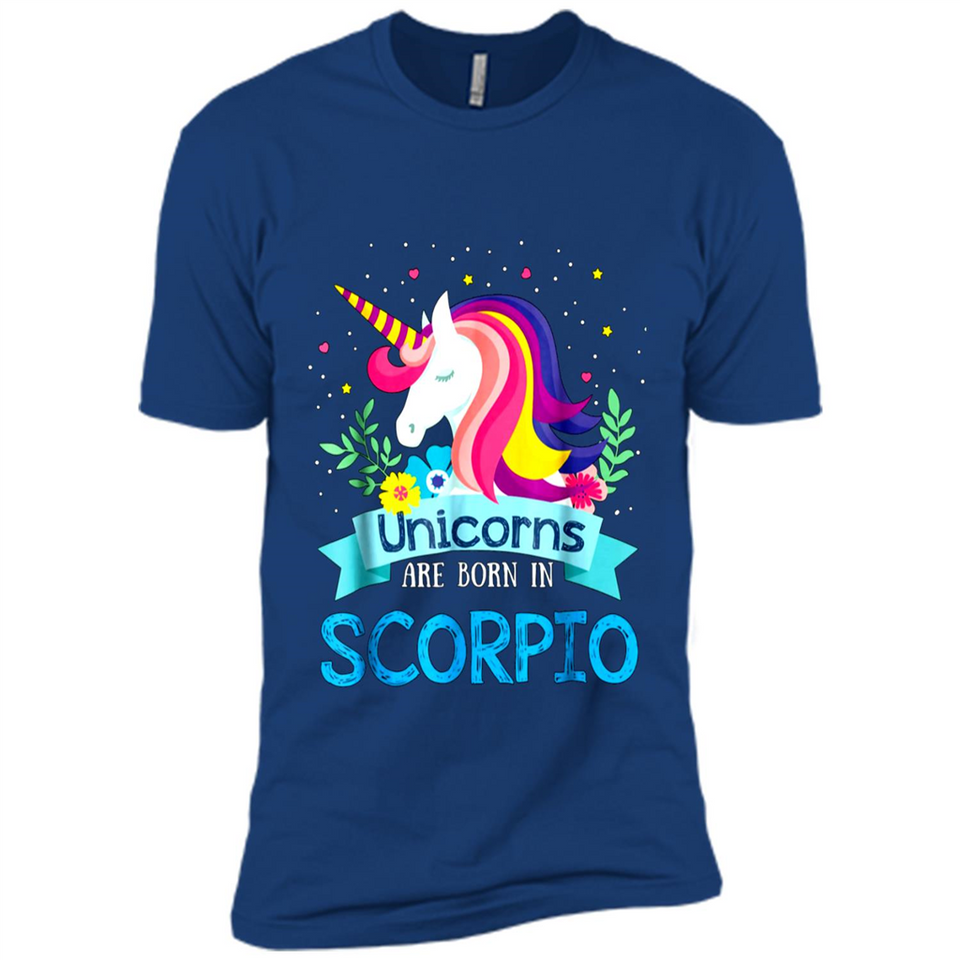 Unicorns are born in Scorpio Birthday Rainbow Gift Ladies Custom