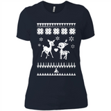 Rudolph and Clarice Ugly Christmas Sweater - Ladies' Boyfriend T-Shirt