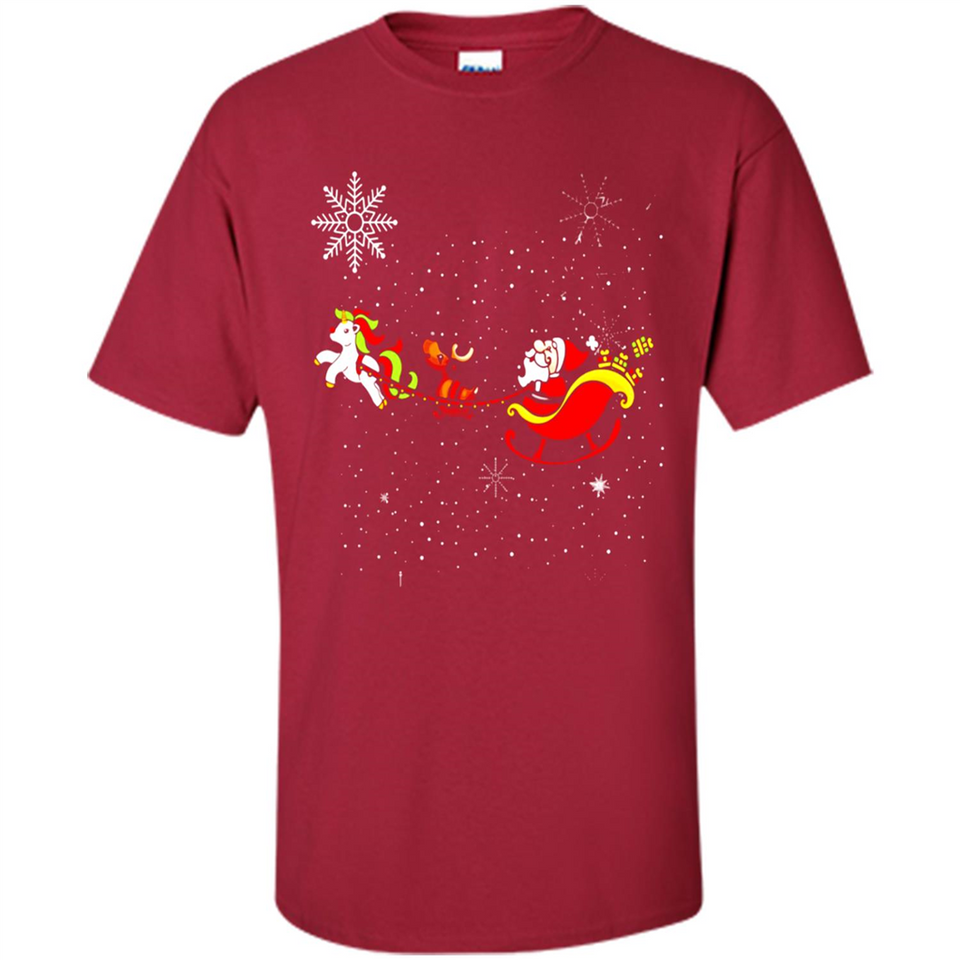 Christmas Unicorn Rudolph and Santa - Shirt