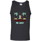 Christmas In July Shirt Surfing Palm Trees Surfboard - Tank Top