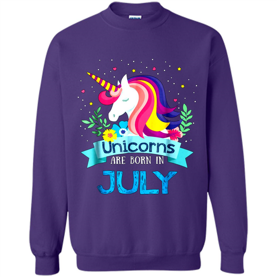 Unicorns are born in July Birthday Rainbow Gift Ladies Custom
