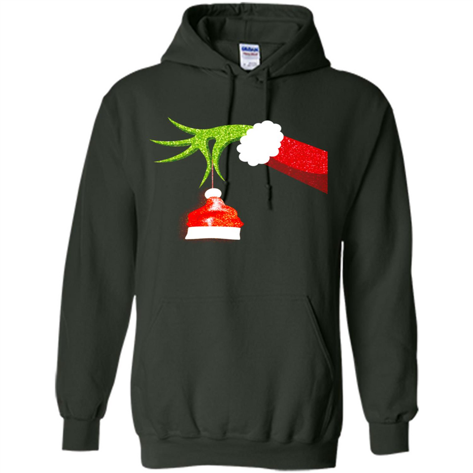 Funny Grinch Hand Holding Santa Hat Ornament Christmas PING PONG