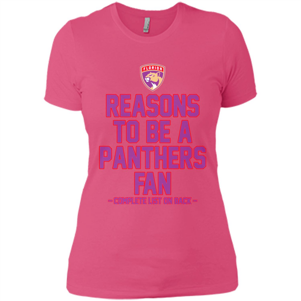 Reasons to be a Florida Panthers Fan Complete List on Back - Ladies' Boyfriend T-Shirt