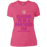Reasons to be a Florida Panthers Fan Complete List on Back - Ladies' Boyfriend T-Shirt