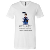 Mary Poppins Clipart You Can Just Supercalifuckilistic Kissmyassadocious MERCHCUTE - Canvas Unisex V-Neck