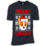 Funny Christmas Santa Corgi Dog Merry Corgmas - Premium Short Sleeve T-Shirt