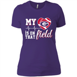 Georgia Bulldogs Football My Heart is on that Field - Ladies' Boyfriend T-Shirt