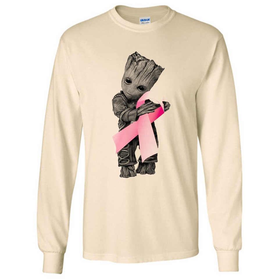 Groot Hug Breast Cancer - Long Sleeve T-Shirt
