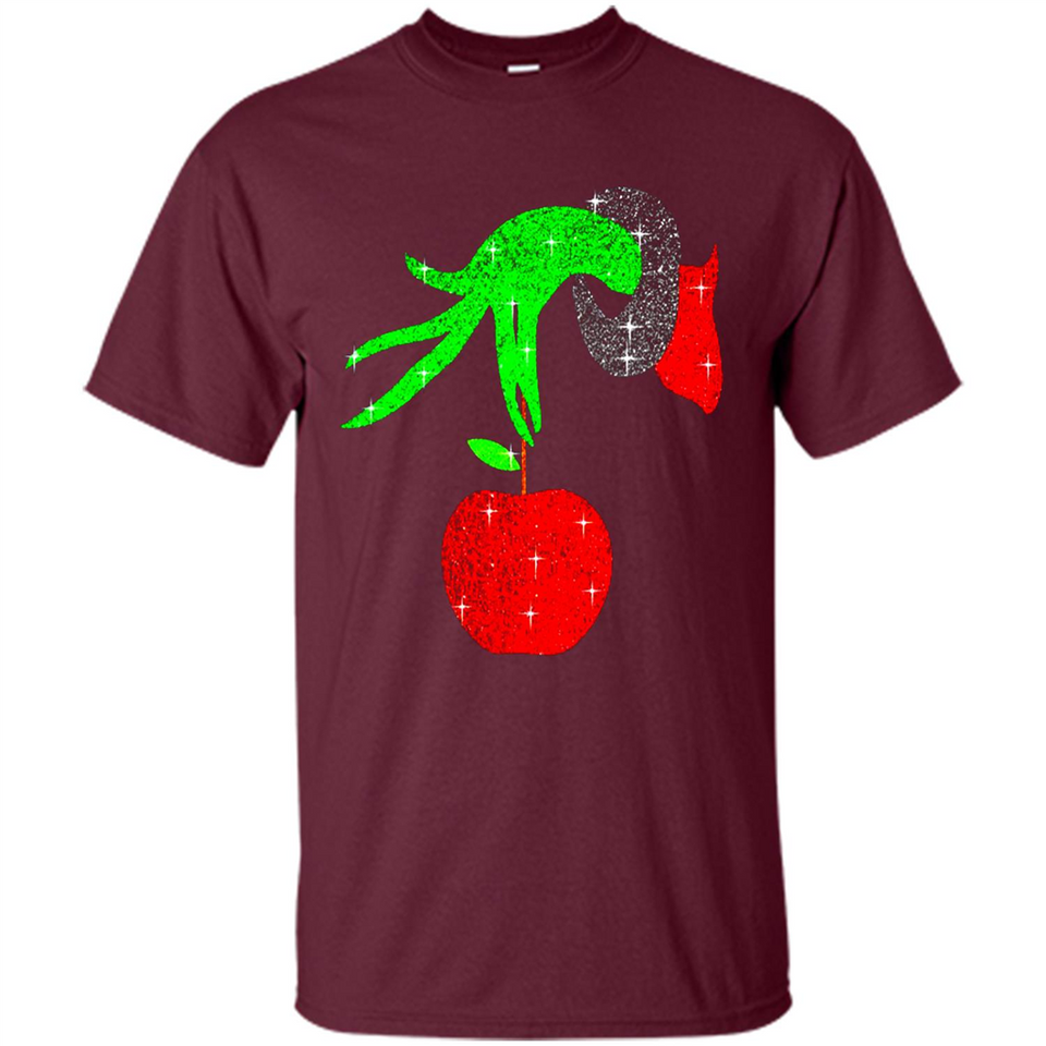 Christmas The Grinch Hand Holding Apple Ornament sweater - Shirt