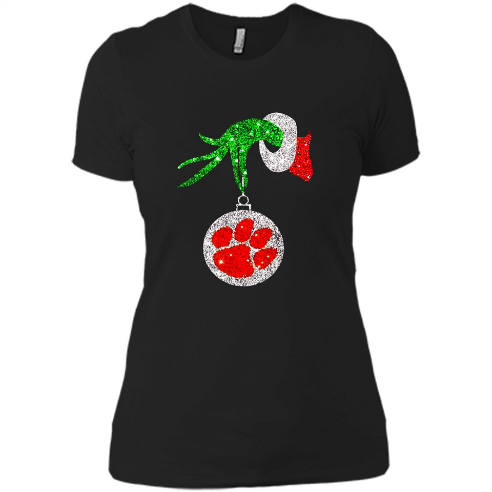Amazing tee Clemson Tigers Glitter Grinch Monogram Ornament Christmas Gift - Sao chép - Ladies' Boyfriend T-Shirt