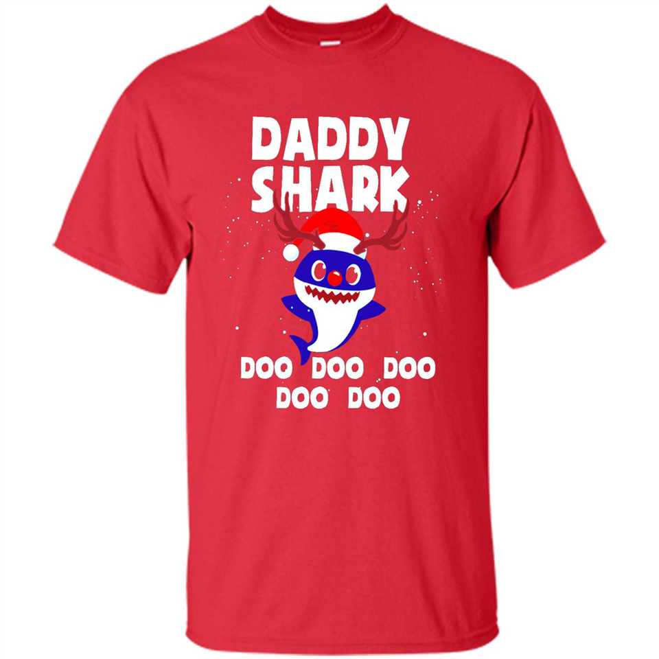 Daddy Shark Costume Reindeer Funny Christmas T-Shirt - Shirt