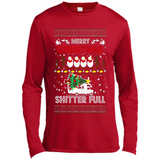 Merry Christmas Shitter Full Christmas Tree Snowman Sweater PINGPONG - Canvas Long Sleeve T-Shirt