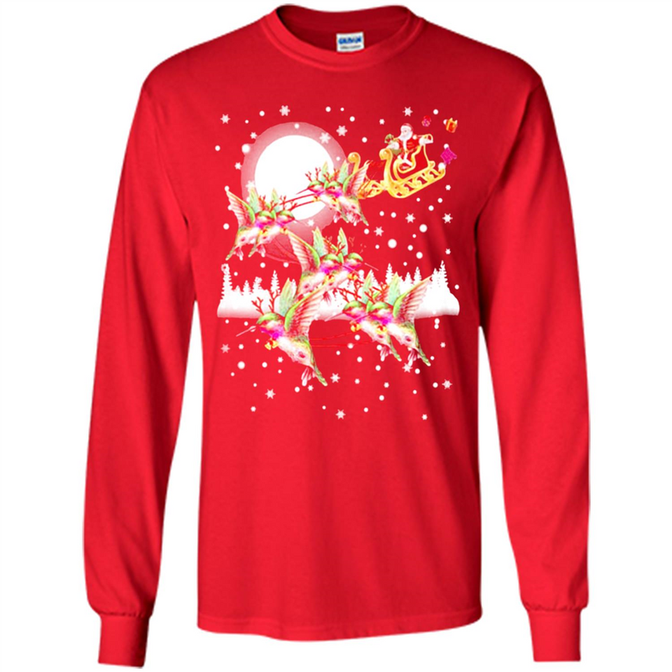 Hummingbird Santa Sleigh - Long Sleeve T-Shirt