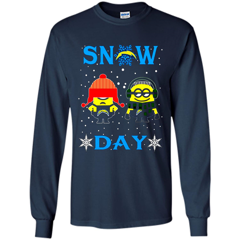 Snow Day Shirt For Los Angeles Chargers Vs Minion Fans pingpong