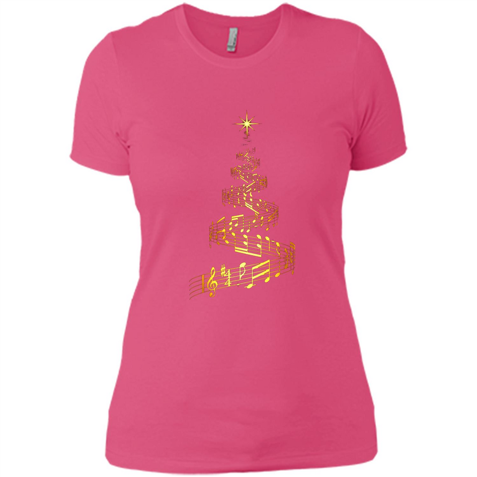 Music Note Christmas Tree Xmas Music Lover Mug PINGPONG - Ladies' Boyfriend T-Shirt