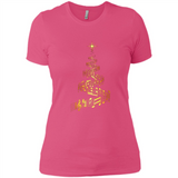 Music Note Christmas Tree Xmas Music Lover Mug PINGPONG - Ladies' Boyfriend T-Shirt