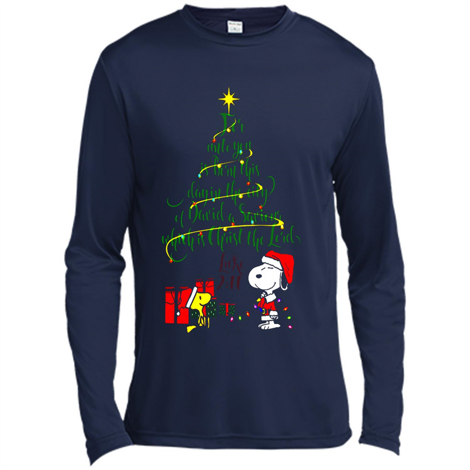 Snoopy Christmas Tree T-Shirt - Canvas Long Sleeve T-Shirt