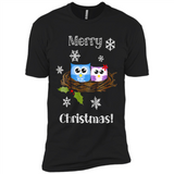 Cute Christmas Shirt Merry Christmas Snowflakes Owls Nest