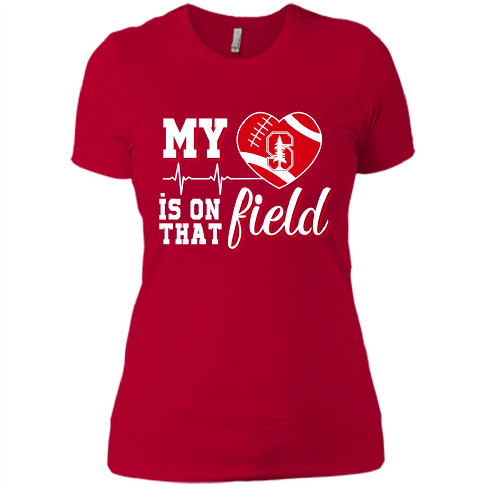 Stanford Cardinal Football My Heart is on that Field - Ladies' Boyfriend T-Shirt