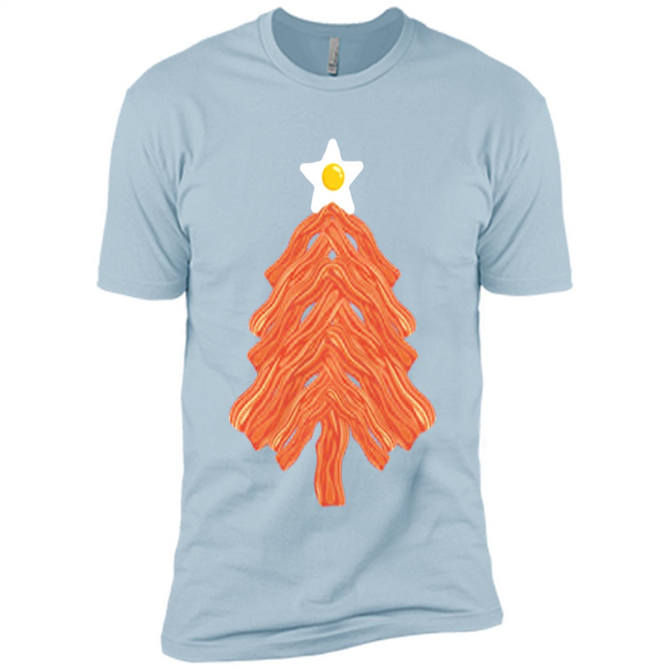 Bacon & Eggs Over Easy Fried Food Breakfast Xmas Tree Foodie - Premium Short Sleeve T-Shirt