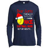 Dear Santa I Really Did Try To Be A Nice Softball Mom T-Shirt - Canvas Long Sleeve T-Shirt