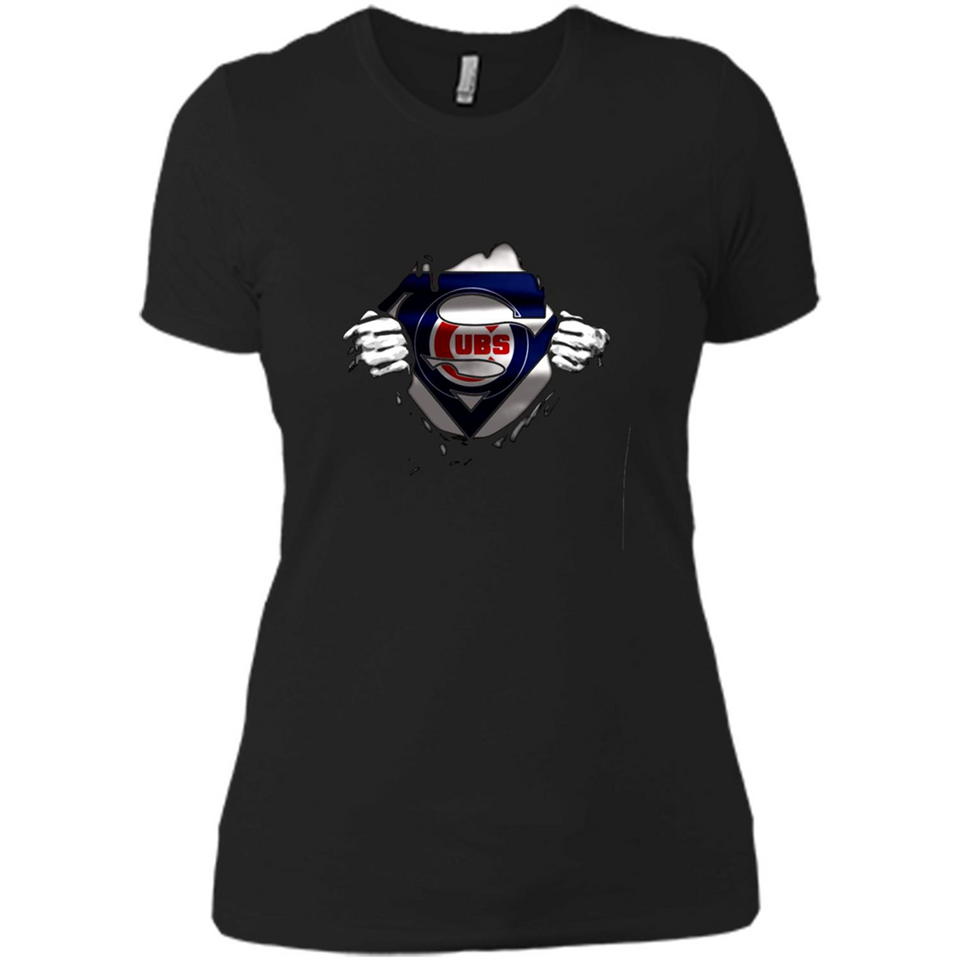 Chicago Cubs And Superman Fans - Ladies' Boyfriend T-Shirt
