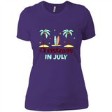 Christmas In July Shirt Surfing Palm Trees Surfboard - Ladies' Boyfriend T-Shirt
