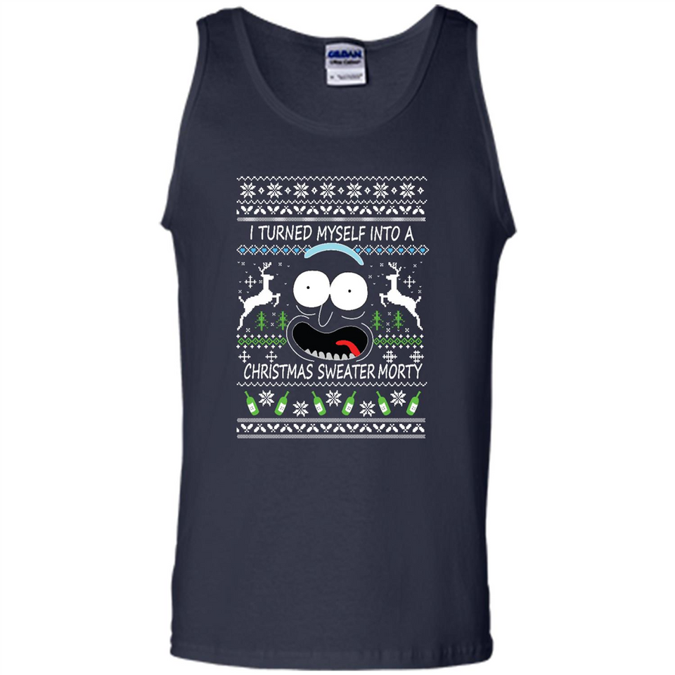 RICK AND MORTY-I TURNED MYSELF INTO A CHRISTMAS SWEATER MORTY UGLY XMAS SWEATER