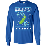 Rick and Morty Pickle Rick Ugly Christmas Sweater - Long Sleeve T-Shirt