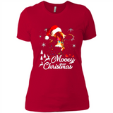 Mooey Christmas Cow Santa Christmas Lover Lights Sweatshirt - Ladies' Boyfriend T-Shirt