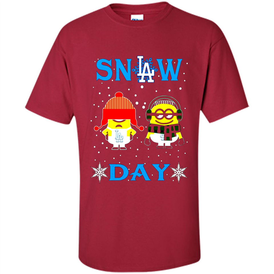 Snow Day Shirt For Los Angeles Dodgers Vs Minion Fans pingpong