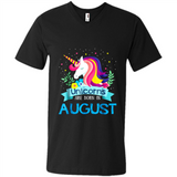 Unicorns are born in August Birthday Rainbow Gift Custom Ultra Cotton